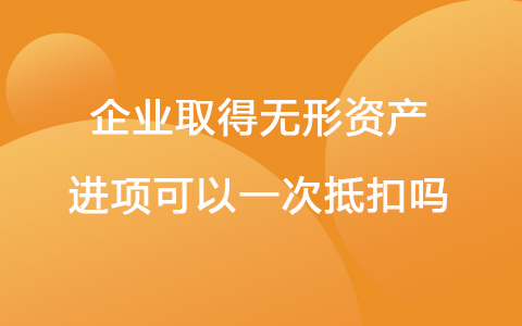 企业取得无形资产进项可以一次抵扣吗
