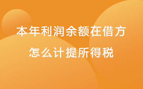 本年利润余额在借方怎么计提所得税