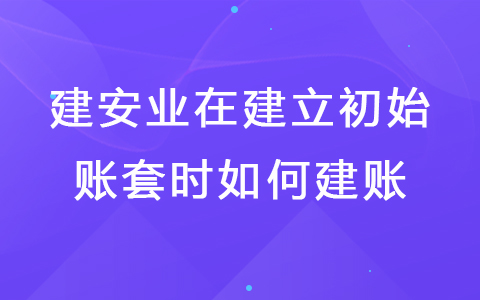 建安业在建立初始账套时如何建账