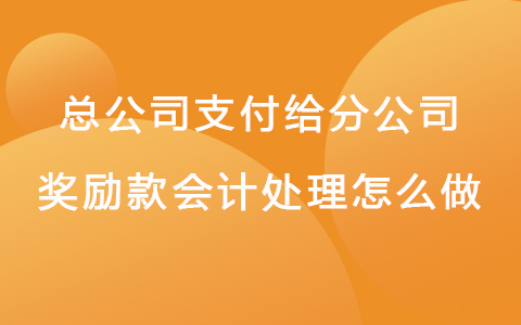 总公司支付给分公司奖励款会计处理怎么做