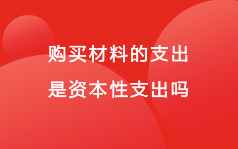 购买材料的支出是资本性支出吗