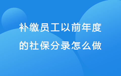 补缴员工以前年度的社保分录怎么做