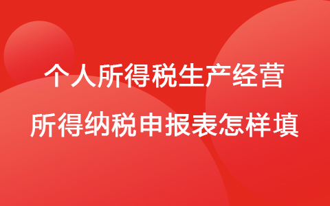 个人所得税生产经营所得纳税申报表怎样填