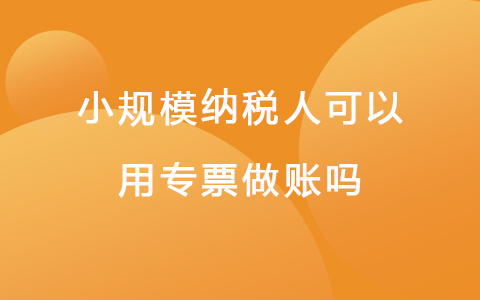 小规模纳税人可以用专票做账吗