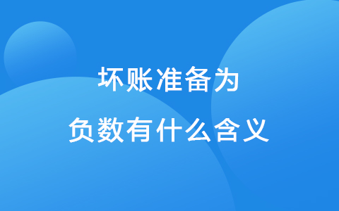 坏账准备为负数有什么含义