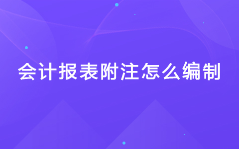 会计报表附注怎么编制