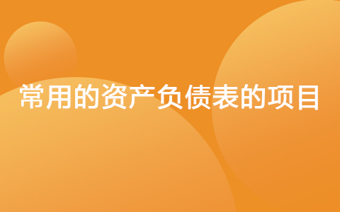 常用的资产负债表的项目