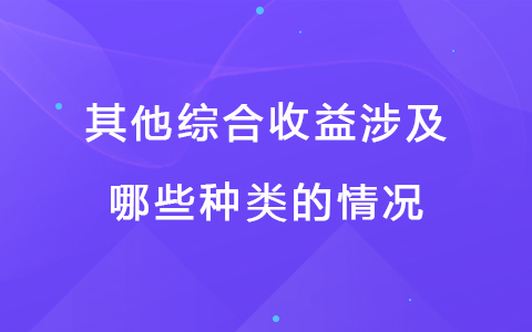 其他综合收益涉及哪些种类的情况