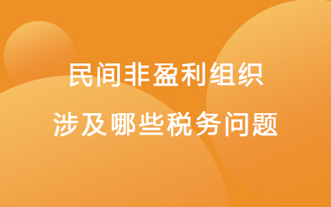 民间非盈利组织涉及哪些税务问题