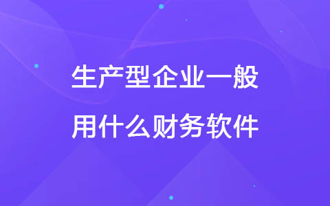 生产型企业一般用什么财务软件