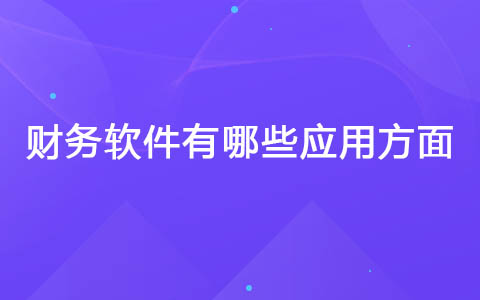 财务软件有哪些应用方面