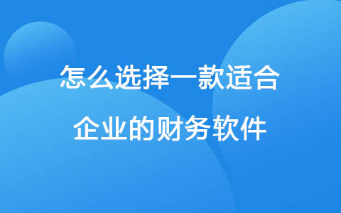 怎么选择一款适合企业的财务做账软件