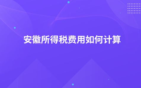 安徽所得税费用如何计算