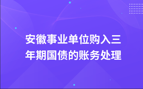 安徽事业单位购入三年期国债的账务处理