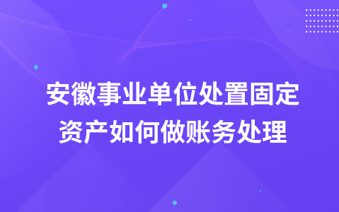 安徽事业单位处置固定资产如何做账务处理